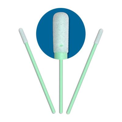 China Sponge Head Cleanroom Accessories Green Plastic Handle Foam Swab for sale