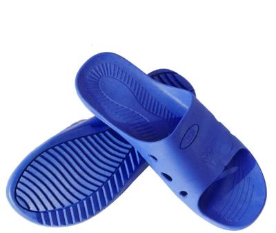 China Pvc / Spu Esd Anti Static Slipper Black anti slip for Clean room for sale