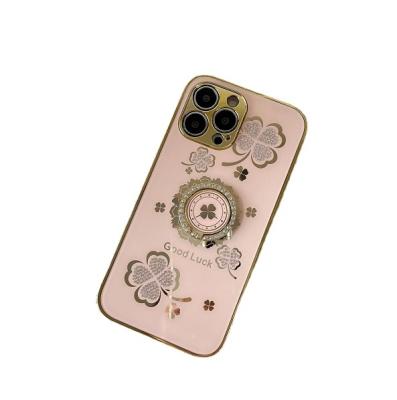 China 2022 Hot Selling Luxury Shockproof Cover Phone Case With Diamond Ring Holder For Iphone 12 13 for sale