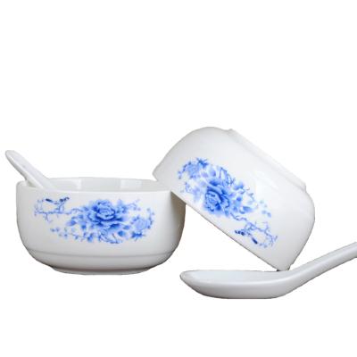 China Disposable Ceramic Dish Set For Gift Ceramic Dinnerware Set Blue And White Porcelain Bowl Set for sale