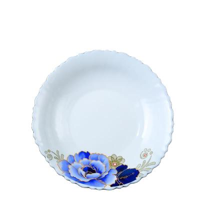 China High Quality Jade Heat Resistant Tableware Large Minimalist White Bowl Glass Bowl for sale