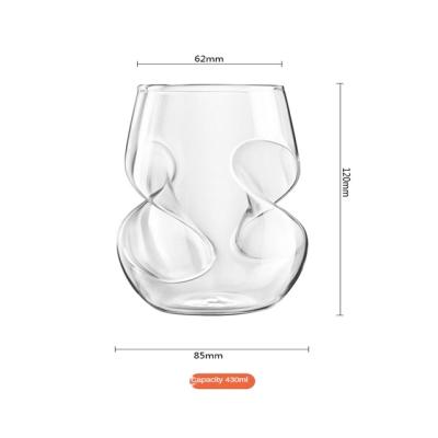 China New Minimalist Type Wine Bargain Price 430ml Glass Unique Friendly Thickened Cup Of Excellent Wine Clear for sale