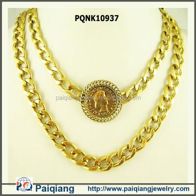 China Turkish ALLOY coin necklace, gold coin necklace, coin necklace for sale