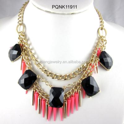 China Charming And Fashionable Spike Necklace Artificial Black Diamond Imitation Diamond American Jewelry for sale