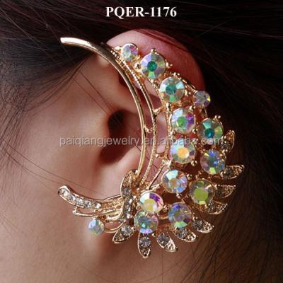 China New Charming 2015 Fashion and Trendy Gold Plated Rhinestone Ear Cuff Wrap Clip Earring for sale