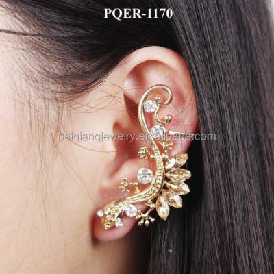 China Wholesale Charming And Trendy Fashion Punk Gold Lizard Ear Cuff Plated Crystal Animal Earring for sale