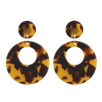 China 2019 New Design Fashion Plexi Tortoiseshell Printing Acrylic Resin Stud Earrings for sale