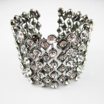 China Wide Crystal Cuff Bracelets Bridal Rhinestone Cuff Bracelets Statement Cuff Bracelet for sale