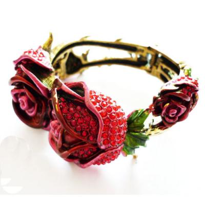 China Crystal Rose Bracelet Gifts Jewelry Flower Autumn Gift Mothers Day Gift for sale