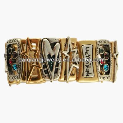 China Wholesale ALLOY Custom Rhinestone Letter Bead Bracelet for sale