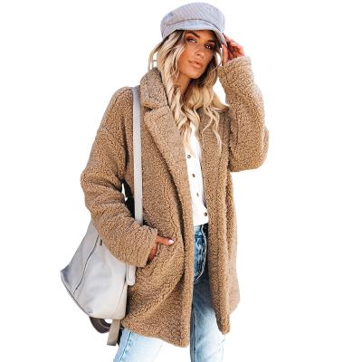 China 2021 autumn and winter fashion long plush faux fur coat sale breathable warm casual coat for sale