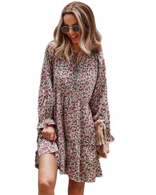 China Anti-wrinkle Fashion Dress Printed Casual Loose Ladies Dress for sale