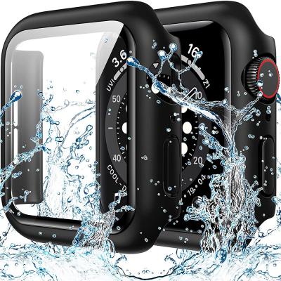 China Water Proof Shockproof Luxury Watch Case For Apple Watch Series 7 6 5 4 Se 44Mm Case For Iwatch Case With Screen Protector Galss for sale