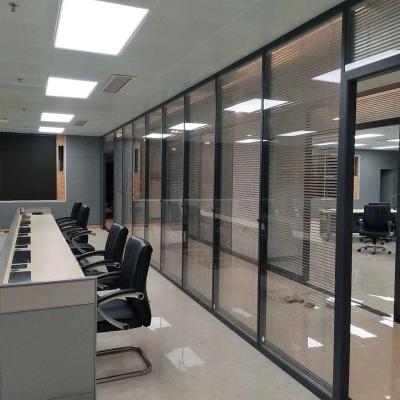 China Easy installation matte black aluminum partition and glass partition for office hotel and hospitals for sale