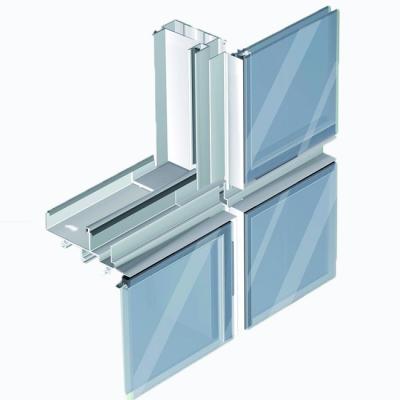 China Modern Unitized Curtain Wall 90--160 Concealed And Exposed Unitized View Curtain Wall Glass Facade for sale