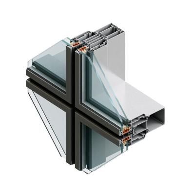 China D60 Modern Series Hidden Facade Window Wall Hidden Glass Window Wall Glass Wall Of Sight D60 Unitized for sale