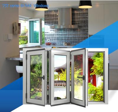 China Modern Bi-fold Window Aluminum Soundproof Bi-fold Window For Kitchen Foldable Window for sale