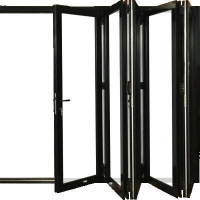 China Black Customized Large Modern Thermal Break Door Bi-fold Customized Foding Door And Patio Door For Open Area for sale