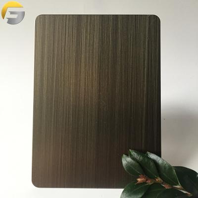 China WL105 exterior and interior decoration sample free high end hotel villa projects interior wall cladding decoration 304 PVD hairline stainless steel bronze panels for sale