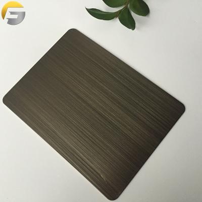 China WL108 exterior and interior decoration sample free high end hotel villa projects interior decoration 1.0mm 316 PVD hairline stainless steel bronze wall sheets for sale