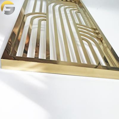 China WL331 Europe Home and Hotel Interior Decorative Tube Full Welding Highly Polished Gold Mirror Stainless Steel Room Metal Dividers for sale