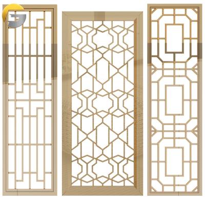 China Europe WL334 Hotel Restroom Interior Decorative Tube Full Welding Highly Polished Gold Mirror Stainless Steel Part Metal Partitions for sale