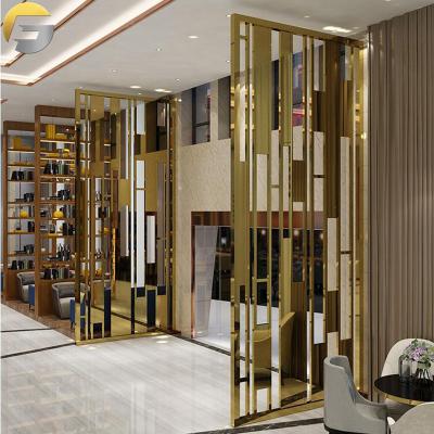 China ZB0781 Style Luxury Eco-friendly Carving Room Divider Decoration Stainless Steel Steel Screen Home Partition for sale