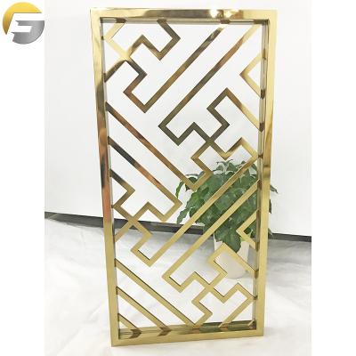 China VVV0408 eco-friendly oriental style super shiny titanium stainless steel gold room divider CLASSIC for sale for sale