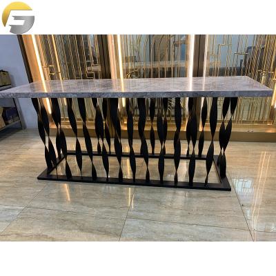 China Modern Stylish WL291 Adjustable Hotel and Villa Living Room Stainless Steel Twisted Legs With PVD Marble Top Coffee Tables for sale