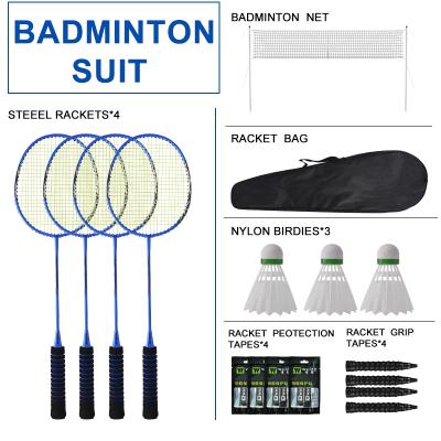 China Pipe Outdoor Portable Badminton Net And Badminton Racket For Entertainment QBN617/QBN621 for sale