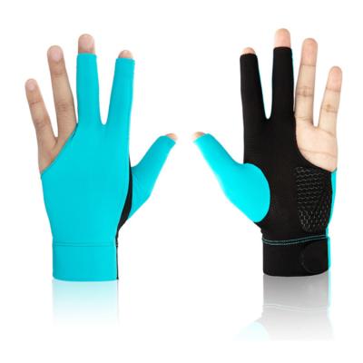 China High Elasticity Customized Breathable Non-slip 3 Finger Billiard Gloves Wedge Gloves Pool Wear-resistant Gloves for sale