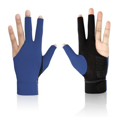 China 2020 new three finger high elasticity Lycra cue player pool shooter sports billiard wear-resistant gloves pro for sale