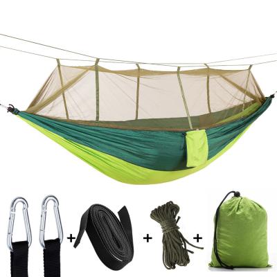 China 2020 Adults Outdoor Camping Ultra Light Portable Nylon Double Hammock With Mosquito Net for sale