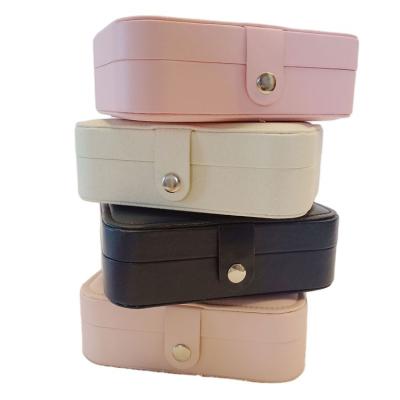 China Eco-Friendly Women Girls Organizer Earring Ear Stud PU Leather Portable Jewelry Box Jewelry Packaging Gift Boxes Travel Jewelry Box for sale