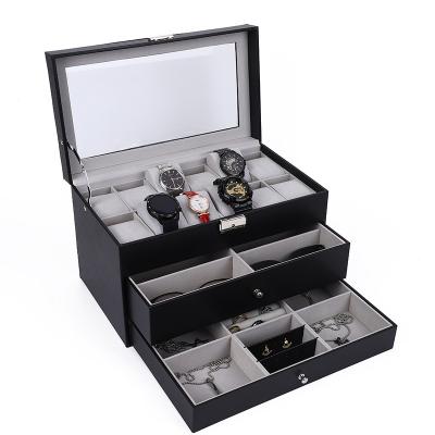 China Fashionable High Quality Elegant Luxury Glass Watch Box Jewelry Clip Earrings Sun Glasses And Packaging Storage Box for sale