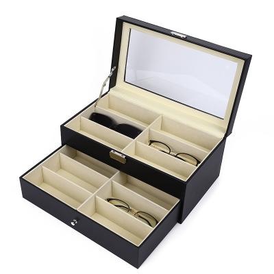 China Sunglasses Retail Store Eco-friendly Handmade Wooden Eyewear Sunglasses Rack Sunglasses Holder Glasses Display Jewelry Storage Box Luxury Sunglasses Box for sale