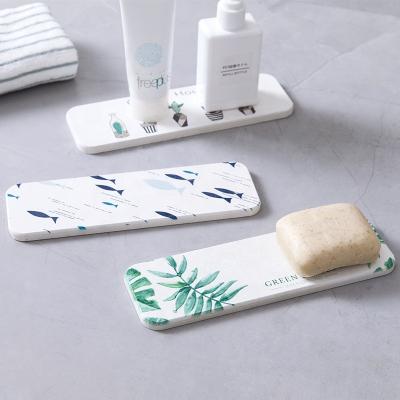 China Modern Hot Sale Soap Pad Diatom Mud Soap Holder Mat Diatomite Bathroom Kitchen Coaster Absorbent Slip-Resistant Soap Tray Dish for sale