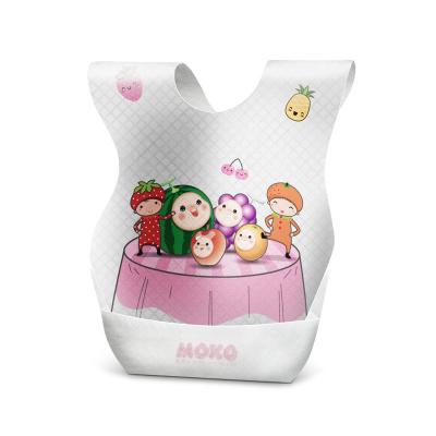 China BPA Free Cute Baby Absorption Water Drinking Cotton Disposable Bibs Feeding Baby Bib With Cartoon Pattern for sale