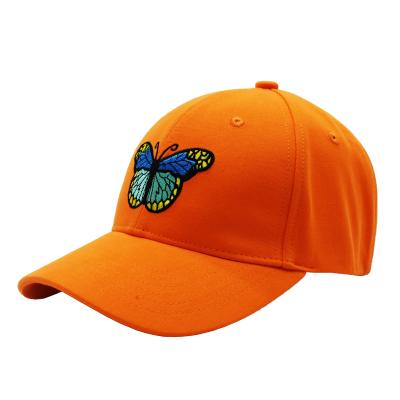 China JOINT Mesh Sports Baseball Cap 3D Embroidery Color Butterfly 6 Panels Solid Color Baseball Cap Sports Hat for sale