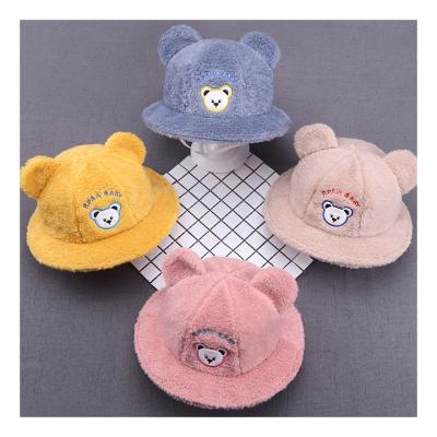 China Imitate Autumn Winter New Baby Basin Fisherman Bear Children Sun Cute Animal Hat for sale