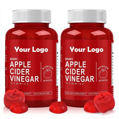 China Wholesale Cosmetics OEM Apple Cider Vinegar Slimming Gummies Apple Cider Vinegar Gummy Aids With Detox Cleanse Apple Shape 60 Count for sale