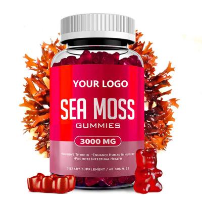 China Beauty Products Strawberry Flavor Irish Sea Moss Fruit Gummies Bladderwrack Burdock Root For Joint Immune System Support for sale