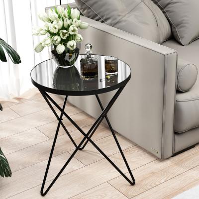 China Adjustable (height) Living Room Dining Table Modern Cocktail Living Room Decorative Glass Desktop Small Round Coffee Table for sale