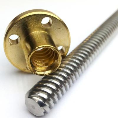 China Hotels 18mm Trapezoidal Left Ground Auger Thread Trapezoidal Lead Screw Rod T18x4 for sale