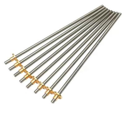 China Hotels Trapezoidal Threaded Trapezium Screw T6 Rod 6mm Pitch 1mm With Trapezoidal Copper Nut for sale