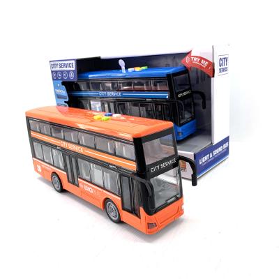 China Diecast Play 1/16 Highly Restored Model Rubbing City Mini Car Set Decker Car School Bus Toy for Kids, Door Opening, Light and Sound for sale