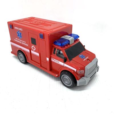 China Diecast Play 1/20 Rescue Medical Vehicle Highly Rebuilt Model, Friction Car Ambulance Toy for Kids with Light and Sound for sale