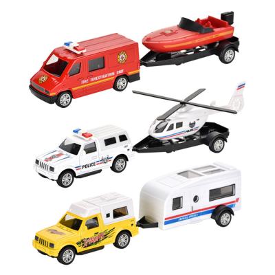 中国 Diecast Toy Diecast Metal Toy Cars Vehicle Set, Gift Pack Diecast Toy Car Trailer Truck For Kids (Police Car, Fire Engine, Motorhome) 販売のため