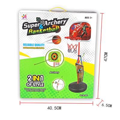 China Indoor and Outdoor Game 2 in 1 Archery and Basketball Target for Kids Adjustable Portable Stand, Basketball with Game Ball Indoor and Outdoor Sports à venda