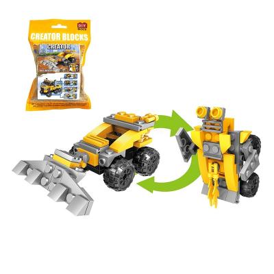 China Plastic Interactive Rod Toy Shantou Transform Building Blocks DIY Educational Toy 2in1 Toy Robot Plastic Brick For Kids Learn Combination for sale